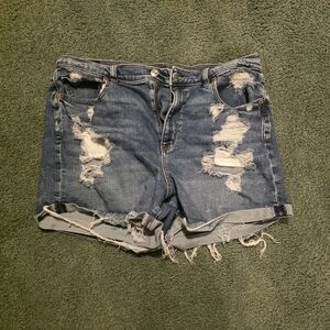 Distressed Denim Shorts